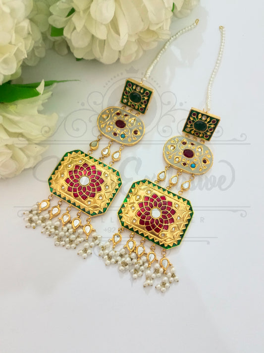 KUNDAN MULTI COLOR MENA EARRING