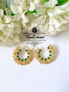 EID COLLECTION NOURATAN WHITE & GREEN BALI EARRING