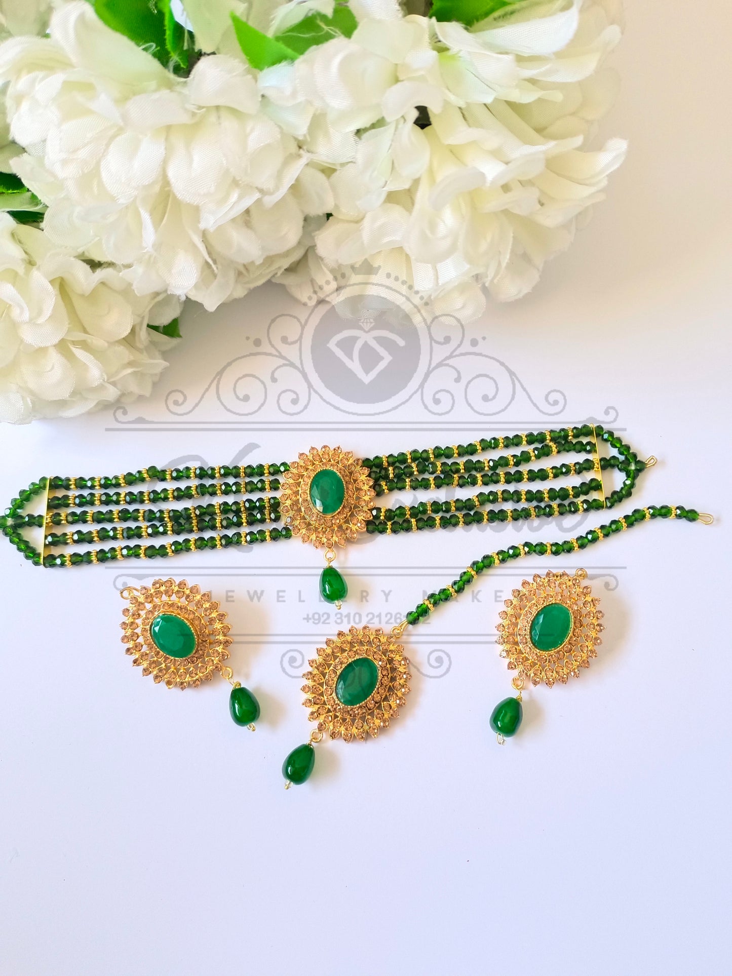 EID COLLECTION KASTING GREEN CHOKER SET