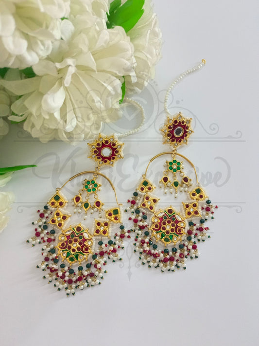 KUNDAN MULTI COLOR EARRING