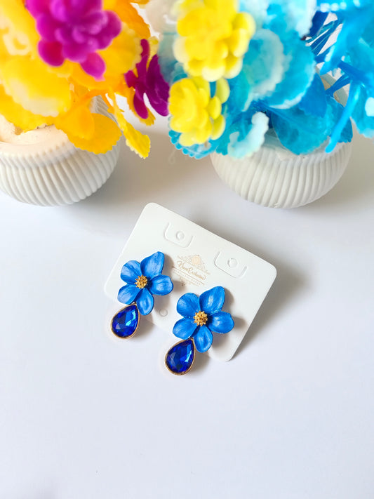 EID COLLECTION METAL BLUE FLOWER EARRING