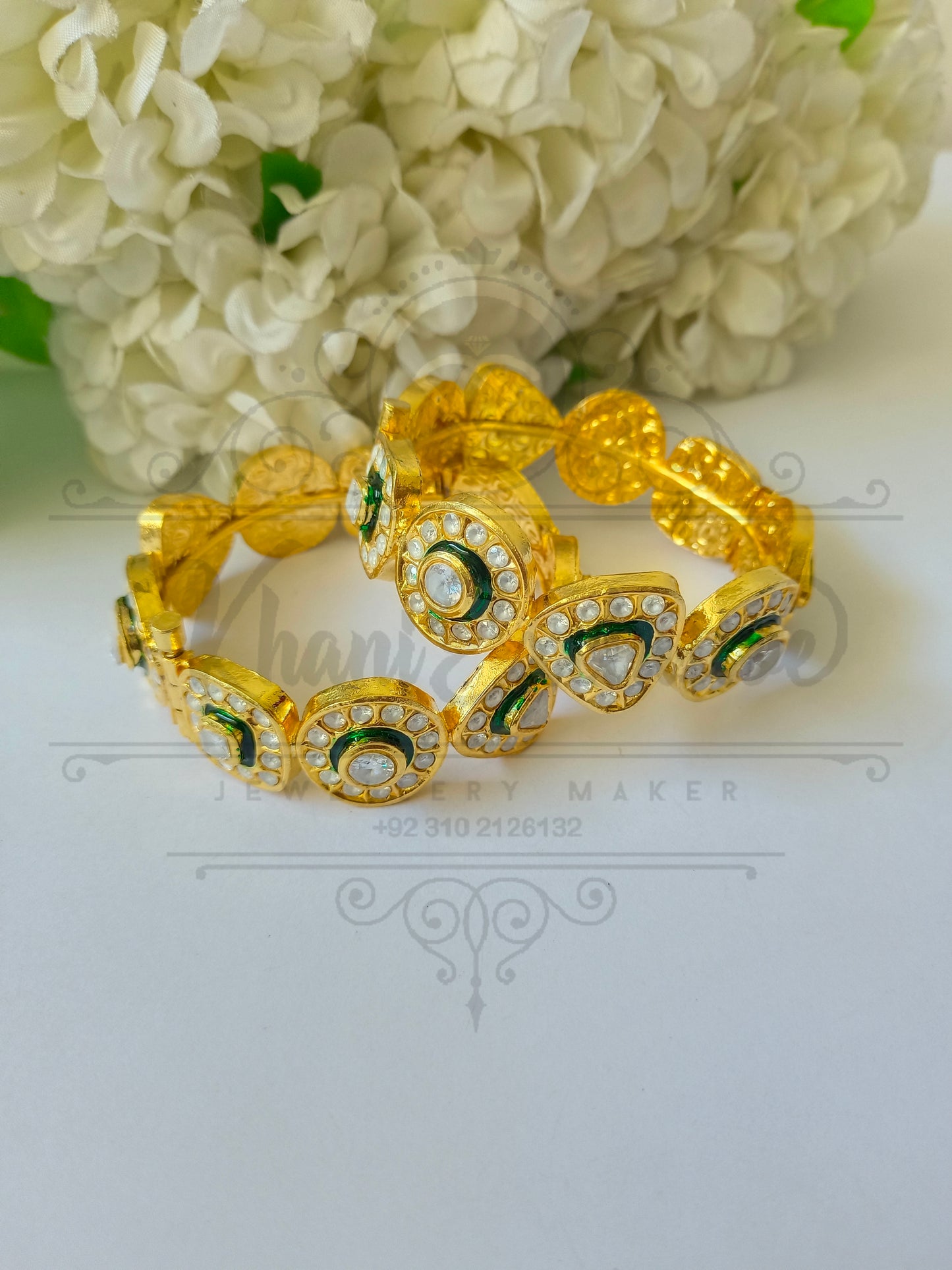 KUNDAN REAL STONE BANGLE