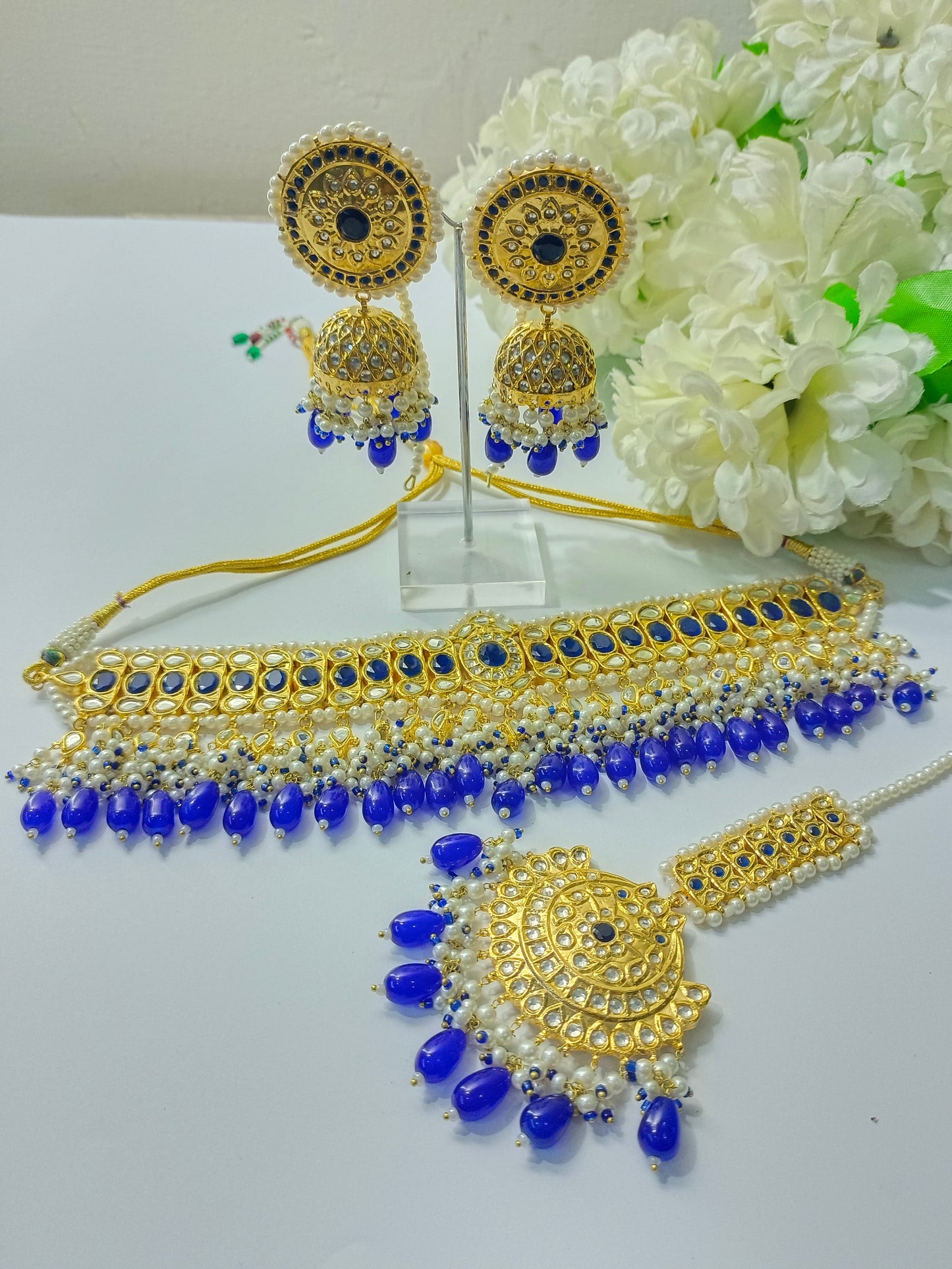 CHOKER ROYAL BLUE BEASS STONE