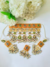 SQUARE KUNDAN BRIDAL CHOKER WITH MEENA