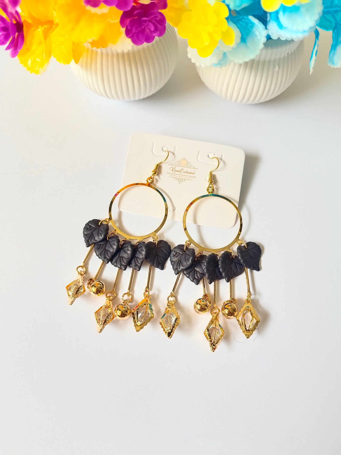 EID COLLECTION METAL BLACK HART EARRING