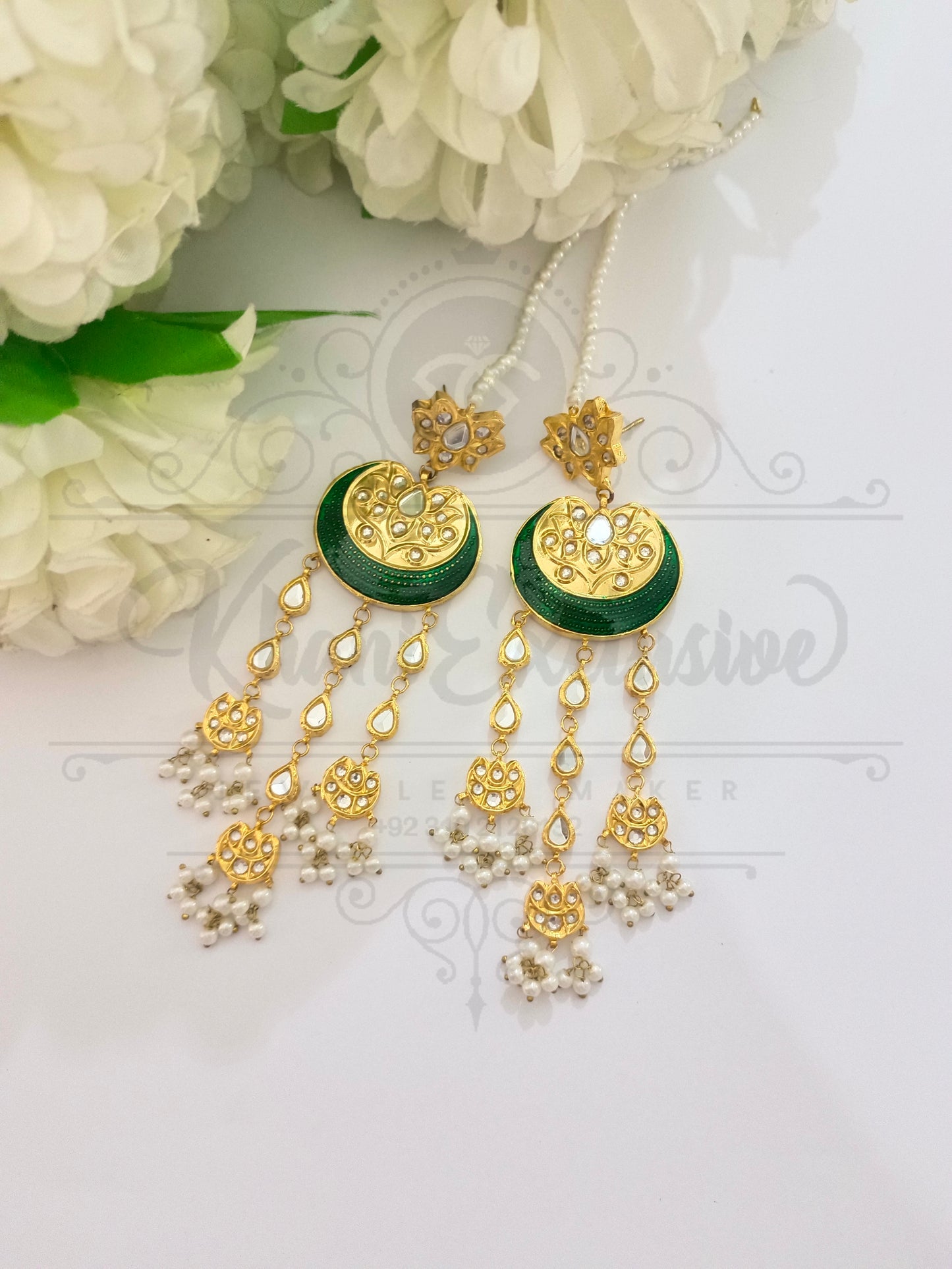 KUNDAN GREEN MENA EARRING