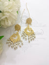 KUNDAN WHITE PAREL EARRING