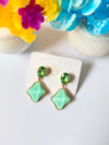 EID COLLECTION METAL LIME GREEN COLOR EARRING