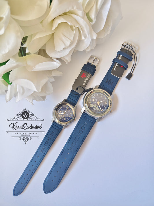 COUPLE BLUE STRAP WATCH