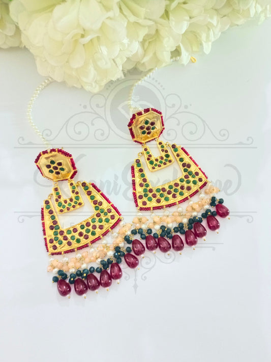 KUNDAN MULTI COLOR EARRING