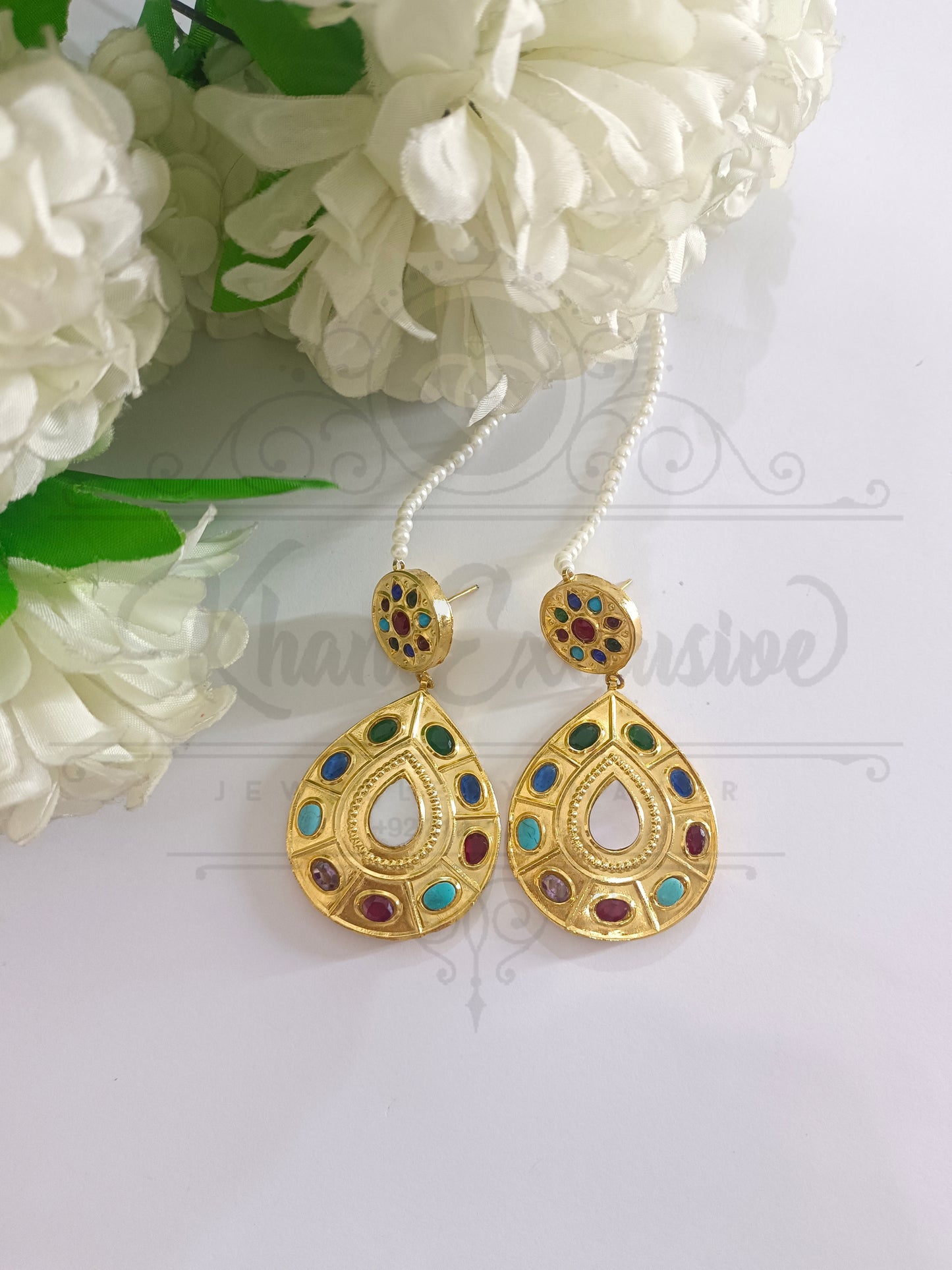 KUNDAN MULTI STONE EARRING