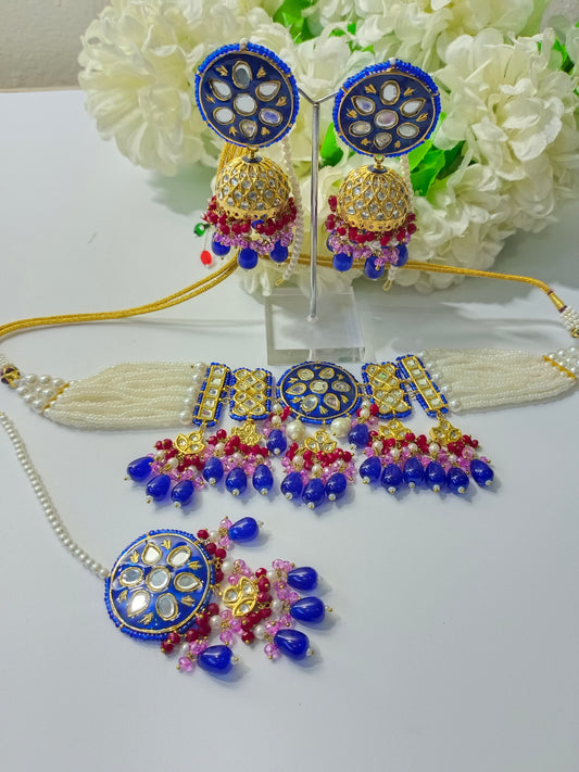 ROYAL BLUE KUNDAN CHOKER