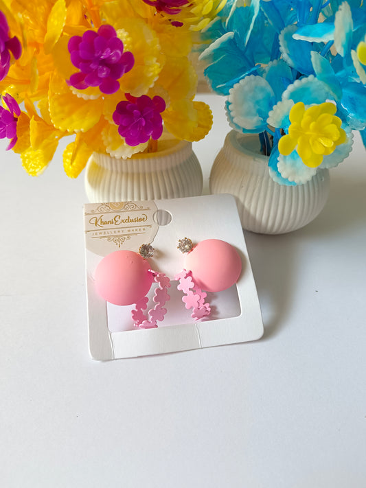 EID COLLECTION BABY PINK EARRING & STONE TOPS & BABY PINK BALI