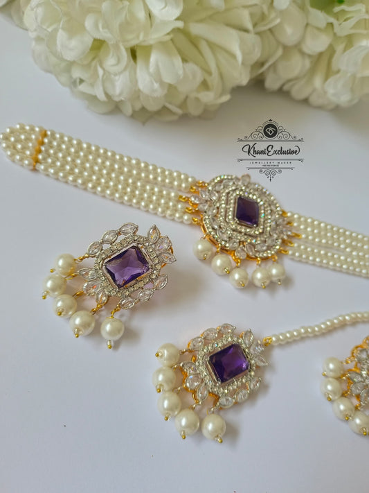 EID COLLECTION KASTING WHITE PAREL CHOKER