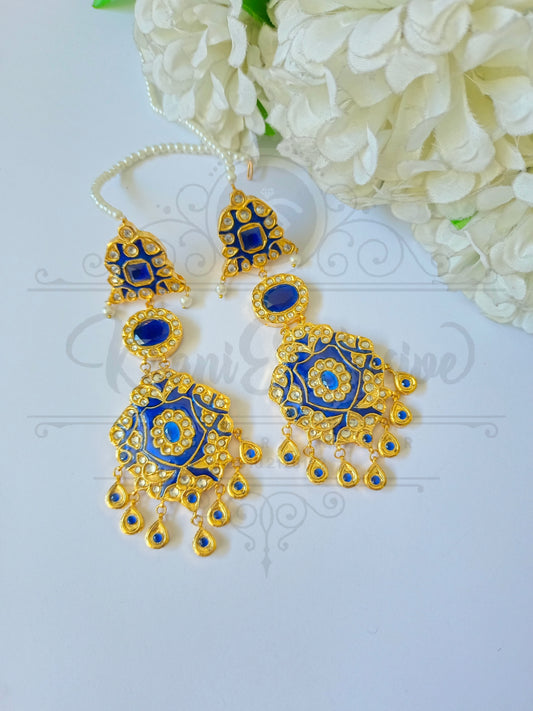 KUNDAN BLUE MENA EARRING