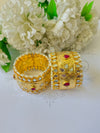 KUNDAN WHITE PAREL BANGLE